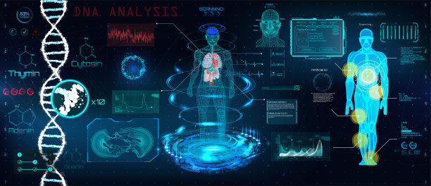 HUD风格设计中的医疗保健未来扫描图片下载