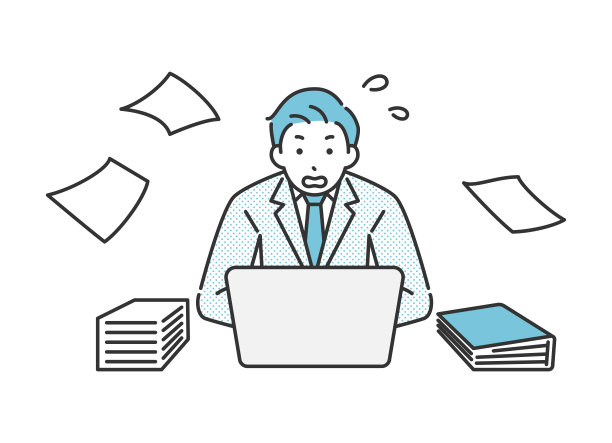 工作繁忙的男性商务人士。图片下载