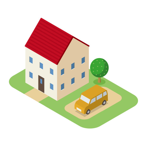 等距的房子图片下载