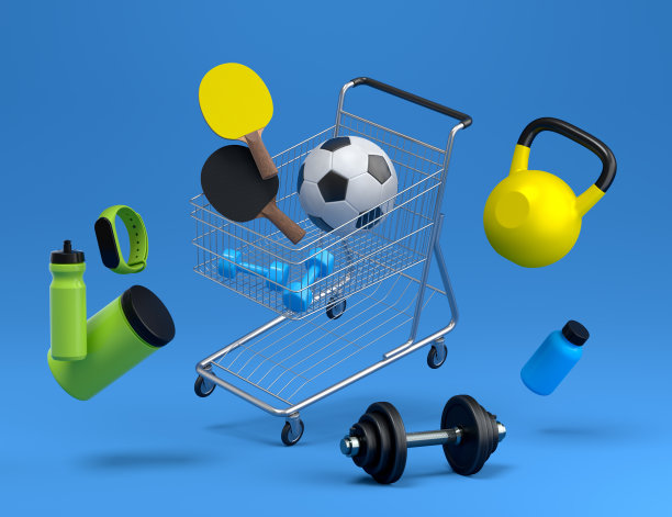运动器材健身，健身房，混合健身在购物车上的蓝色图片下载