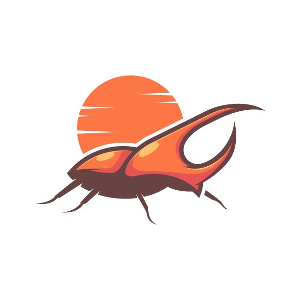 矢量插图甲壳虫简单的吉祥物风格。图片下载