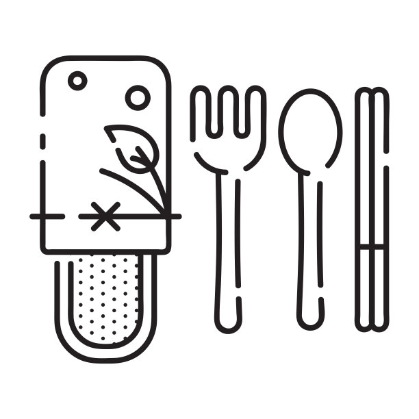 零浪费可重复使用的餐具图标。矢量器具象形图-叉子，勺子和筷子。图片下载