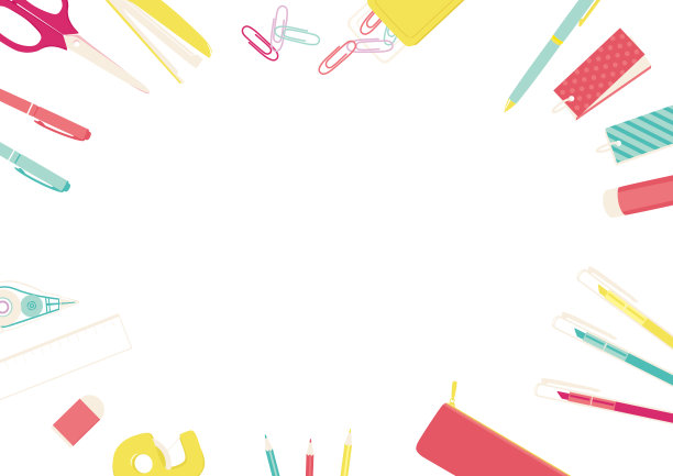 矢量说明文具框架。图片下载