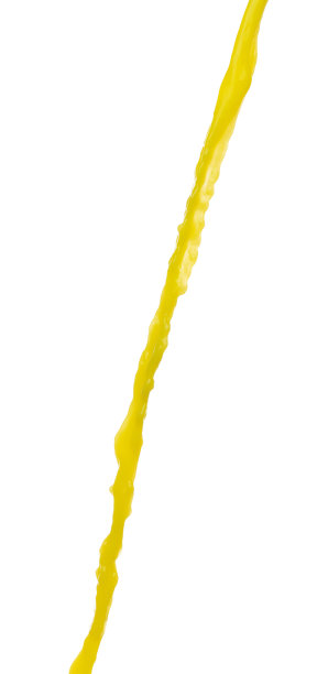 黄色液体飞爆炸，色素玉米香蕉汁新鲜漂浮倒在半空中。黄色油漆颜色飞溅飞溅滴抽象。白色背景隔离高速快门，抛出冻结停止图片下载