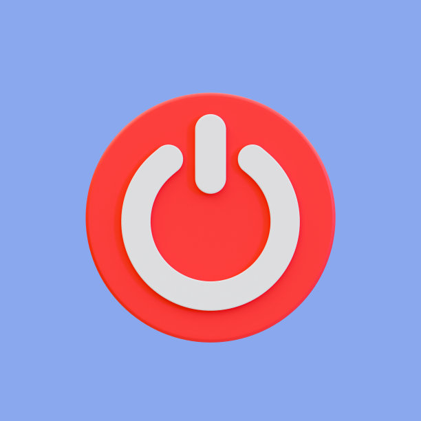 3d关机图标。关机图标。带有剪辑路径的关闭图标。3 d演示。图片下载
