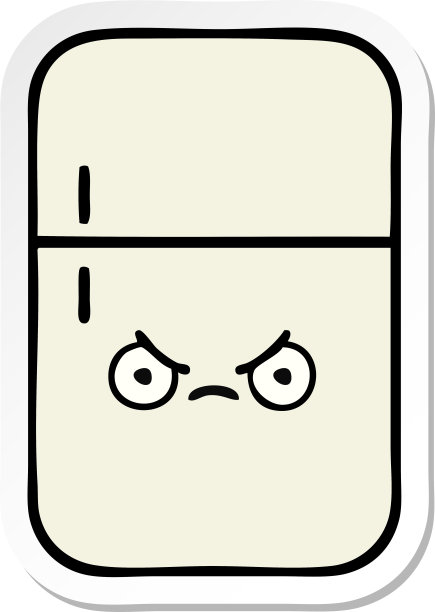 一个可爱的卡通冰箱冰柜贴纸图片下载