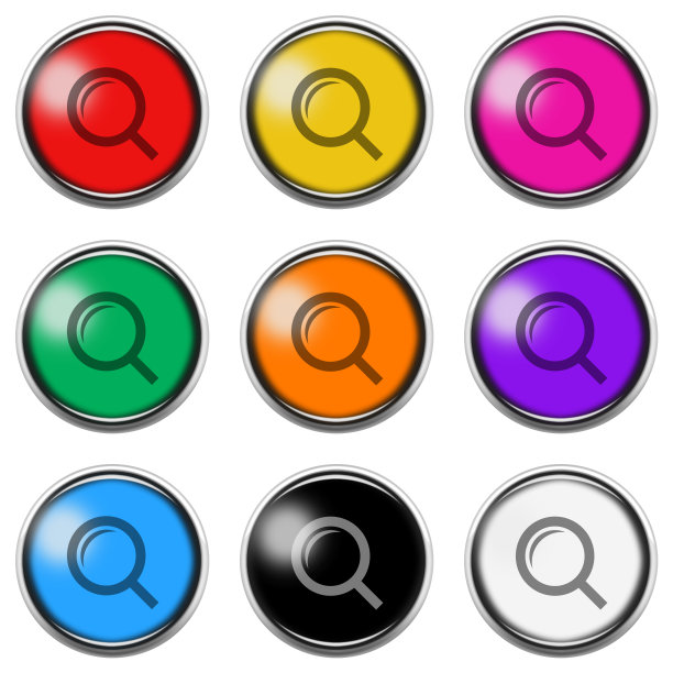 搜索按钮图标设置与裁剪路径3d插图图片下载