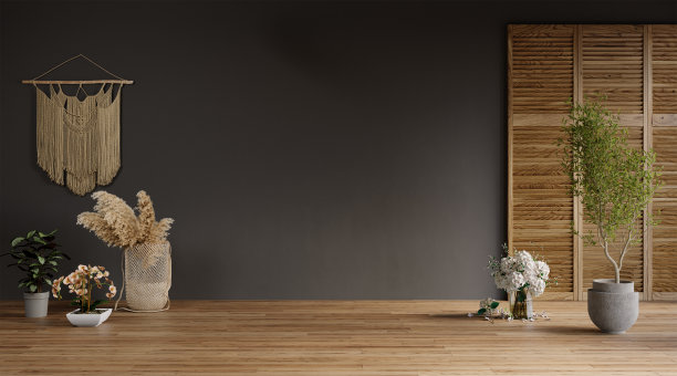 现代公寓的室内设计。室内模型，3d渲染图片下载