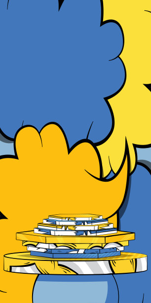 漫画书黄蓝产品领奖台横幅。波普艺术展示舞台。漫画业务广告背景。复古平台，营销展示背景。图片下载