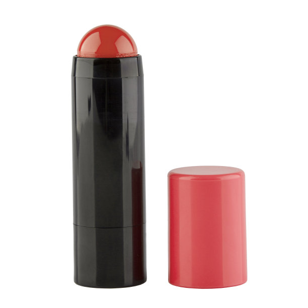 奶油腮红在一个黑色的情况下，在一个白色孤立的背景棒图片下载