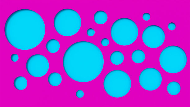 抽象的蓝色背景与圆孔3d渲染插图为您的设计图片下载