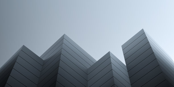 抽象的混凝土结构，墙对着黑暗的天空。3 d渲染。图片下载