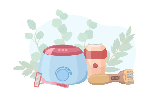 工具脱毛平风格，矢量插图图片下载