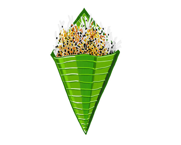 白色背景芝麻分离甜椰汁水彩画。泰国菜和甜点。食品插图的数字绘画。区域食品概念。图片下载