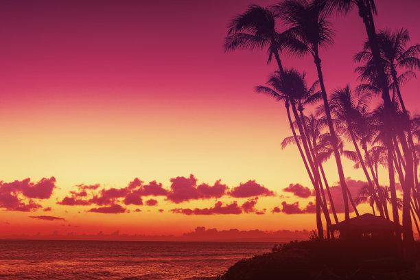 热带岛屿落日图片下载