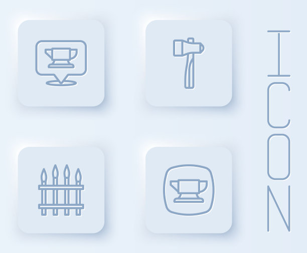 集行铁匠铺铁砧工具锤经典图片下载