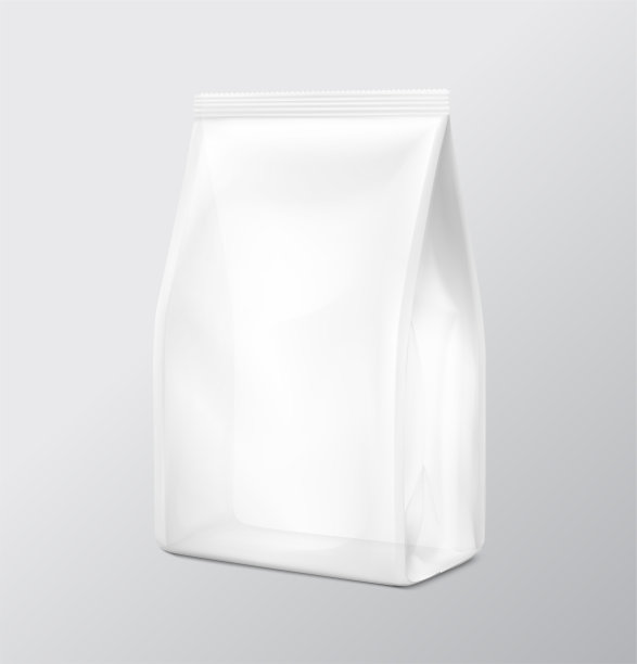 现实透明的袋子模型。半侧视图。图片下载
