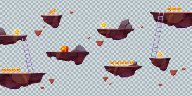 飞石岛矢量游戏孤立元素图片下载