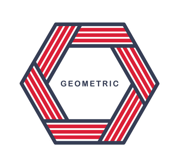 几何线条艺术标志孤立在白色图片下载