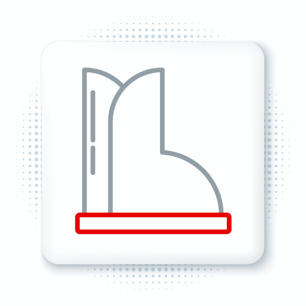 线防水橡胶靴图标隔离在白色背景上。雨天，钓鱼，园艺用的雨靴。彩色轮廓概念。向量图片下载