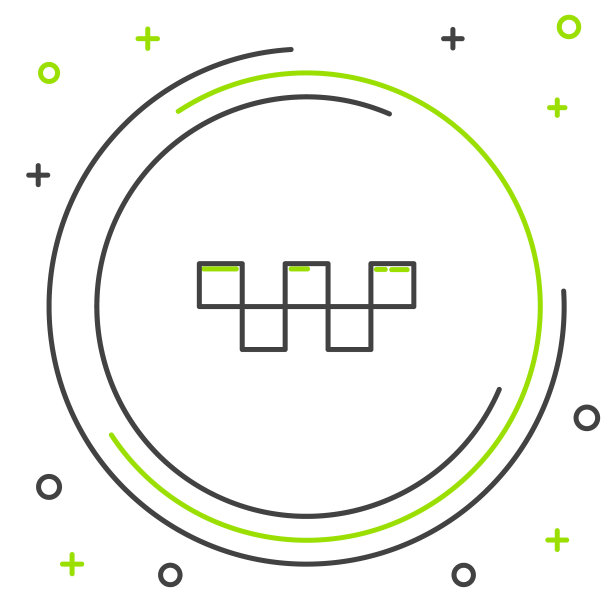 线出租车车顶图标孤立的白色背景。彩色轮廓概念。向量图片下载