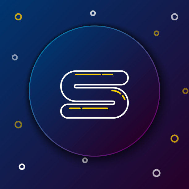 线毛巾图标隔离在蓝色背景上。彩色轮廓概念。向量图片下载