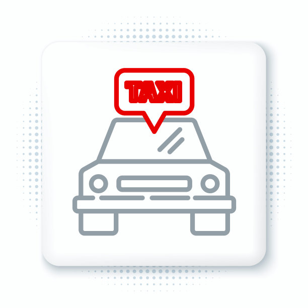 线出租车图标孤立的白色背景。彩色轮廓概念。向量图片下载