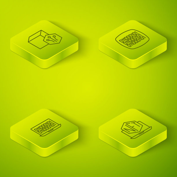 设置等距线二进制代码，笔记本电脑与艺术商店应用程序和NFT数字加密图标。向量图片下载