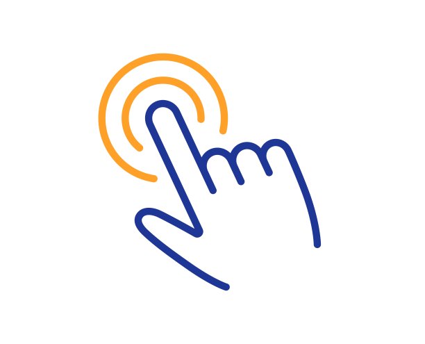 手光标行图标。点击动作标志。向量图片下载