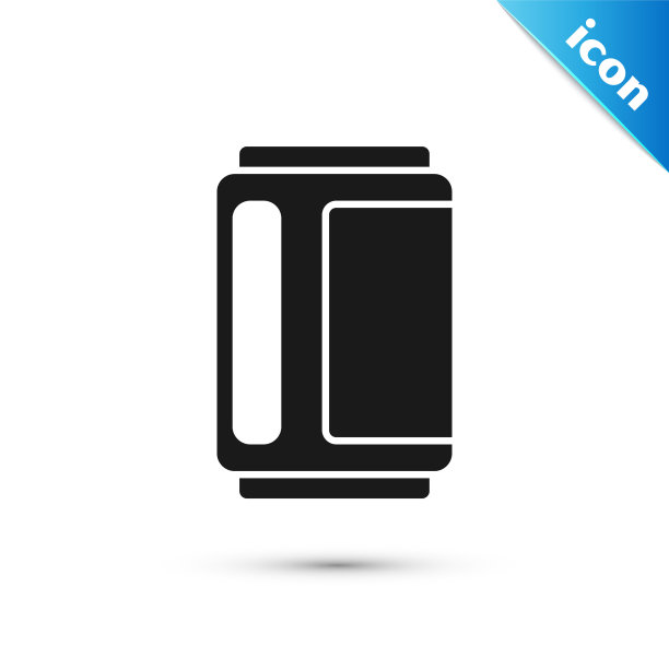 灰色啤酒可以图标孤立在白色背景。向量图片下载