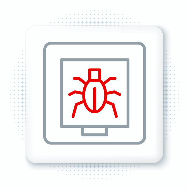 线昆虫在一个框架图标孤立在白色背景。植物标本。彩色轮廓概念。向量图片下载