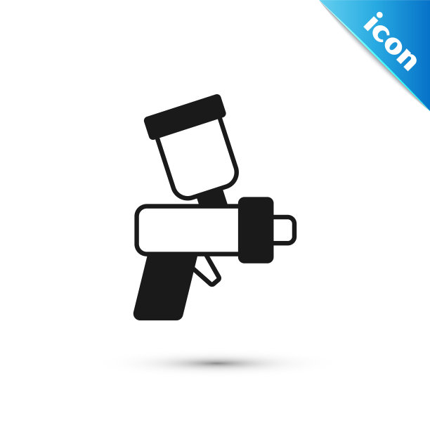 灰色油漆喷枪图标孤立在白色背景。向量图片下载