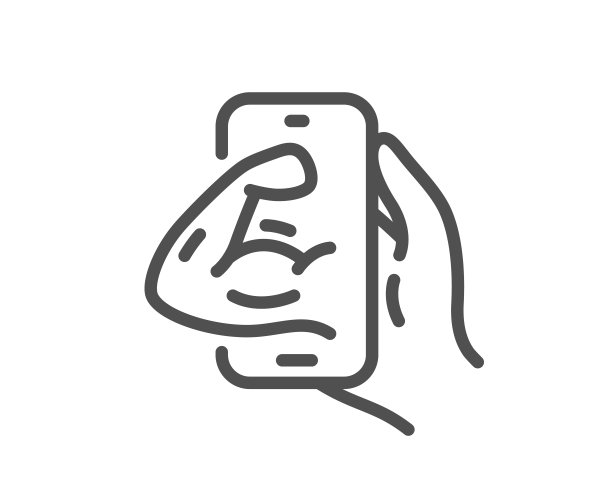 健身线图标。在线练习标志。向量图片下载