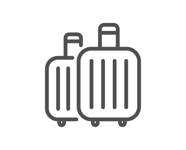行李线图标。旅行行李包标志。矢量图片下载