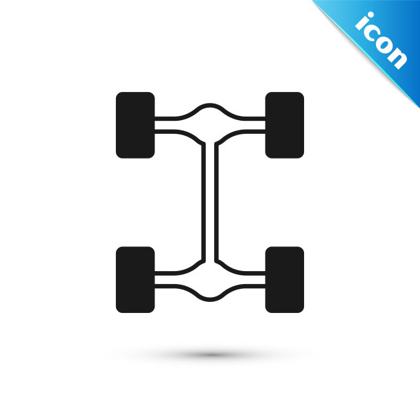 灰色底盘汽车图标孤立在白色背景。向量图片下载
