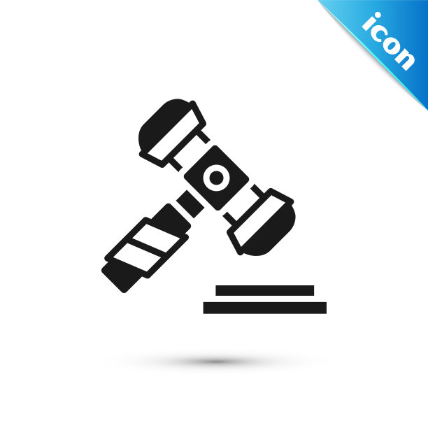 白色背景上的灰色法官 gavel 图标。用于裁决判决和法案、法院、正义的 Gavel。拍卖锤。矢量图图片下载