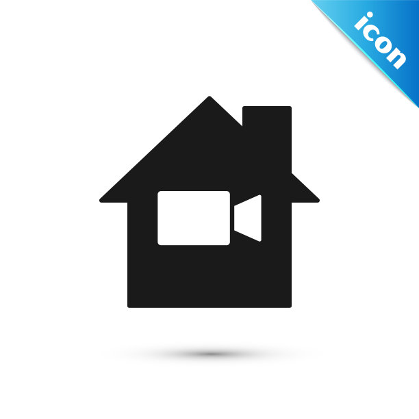 灰色视频摄像头在家中关闭，白色背景隔离图标。没有视频。向量图片下载