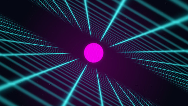 通往超宇宙之路，未来霓虹灯紫外线荧光隧道背景图片下载