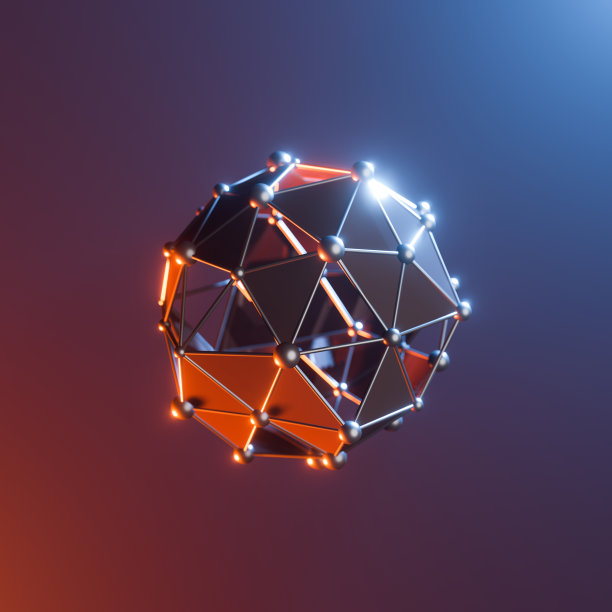 微观背景下的分子概念图 - 3D渲染图片下载