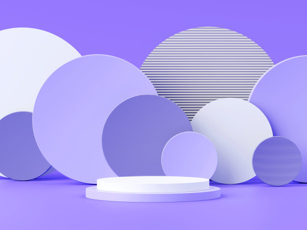 3D渲染，最小写实粉彩展示平台的产品模拟或化妆品展示在彩色粉彩工作室，圆柱体基座展示场景，几何形状背景。图片下载