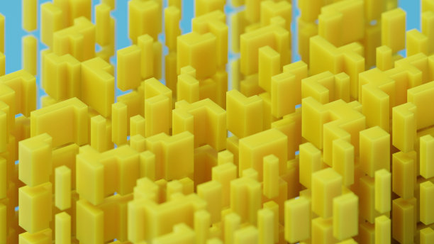 立方体的抽象三维绘制。科幻结构图片下载