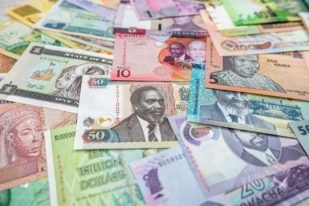 非洲的钱分散在桌子上，所以它被完全覆盖。图片下载