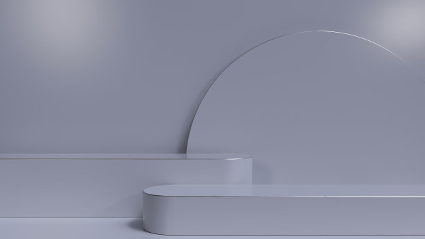 现代紫色显示产品推广- 3D插图图片下载