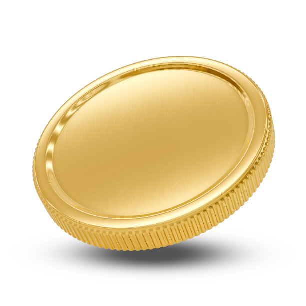 白色背景上孤立的金币。三维演示图片下载