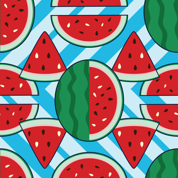 水果西瓜无缝图案设计图片下载