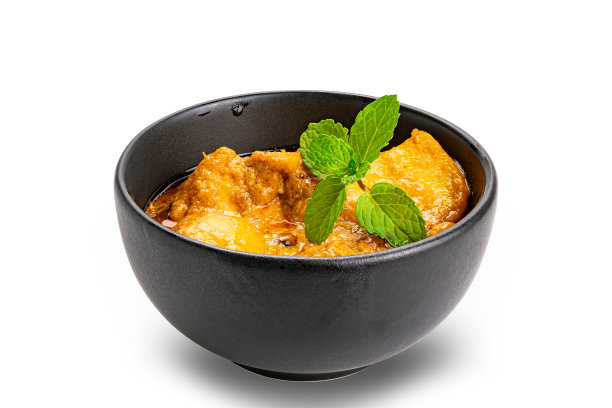 高角度视角的辣味美味自制咖喱鸡。图片下载