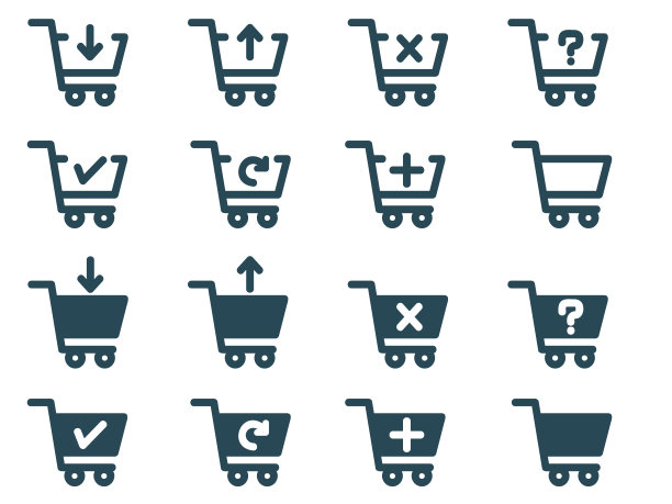 简单的图标集购物车。图片下载