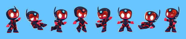 卡通矢量插图设定宇航员在太空图片下载