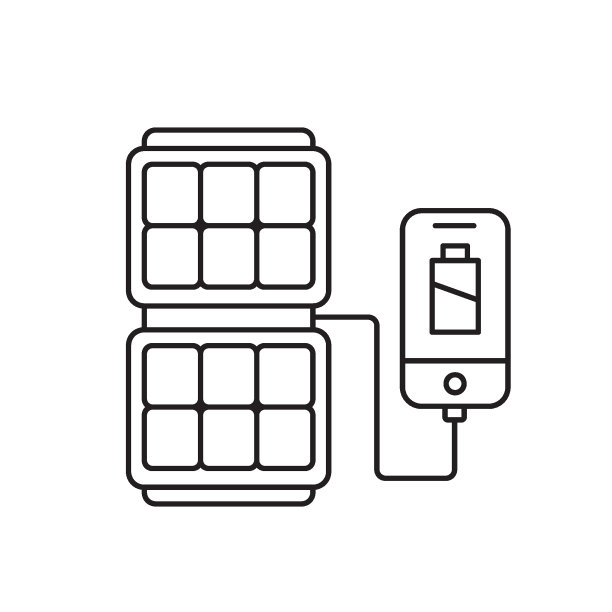 便携式太阳能电池板图标。可编辑矢量图图片下载