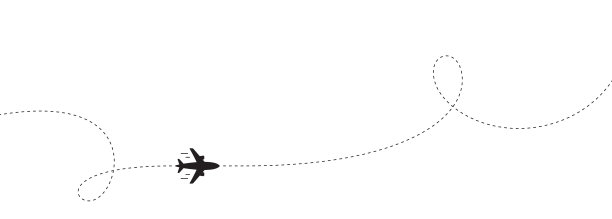 飞机直线路径背景。飞机图标与飞行路线。旅行线路，旅行航线。向量图片下载